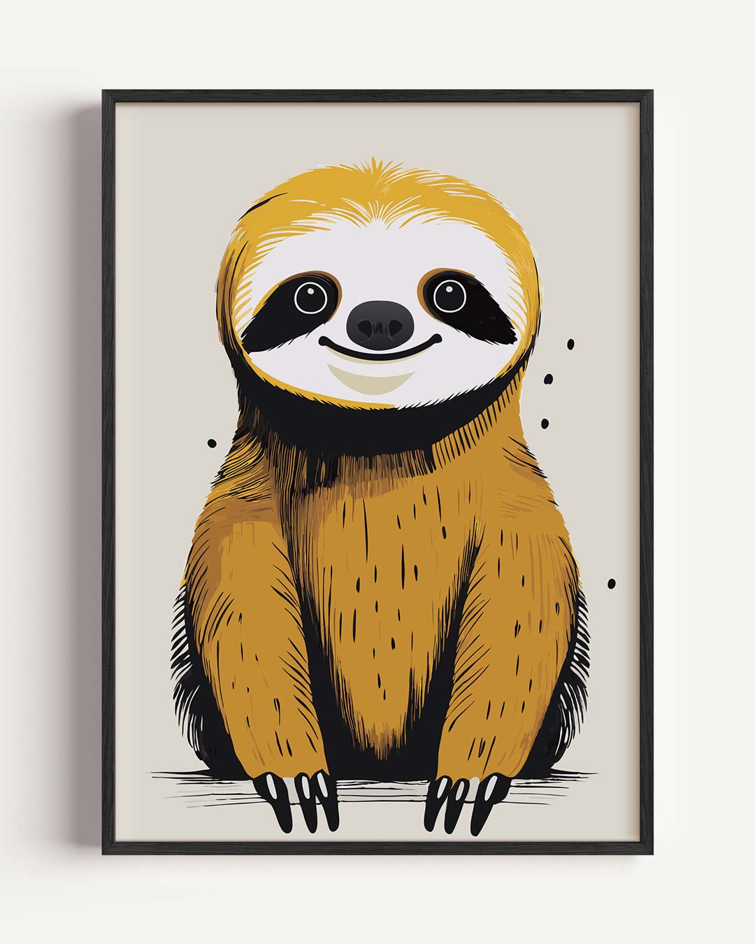 Schattige Luiaard Illustratie Poster-WallArtistic