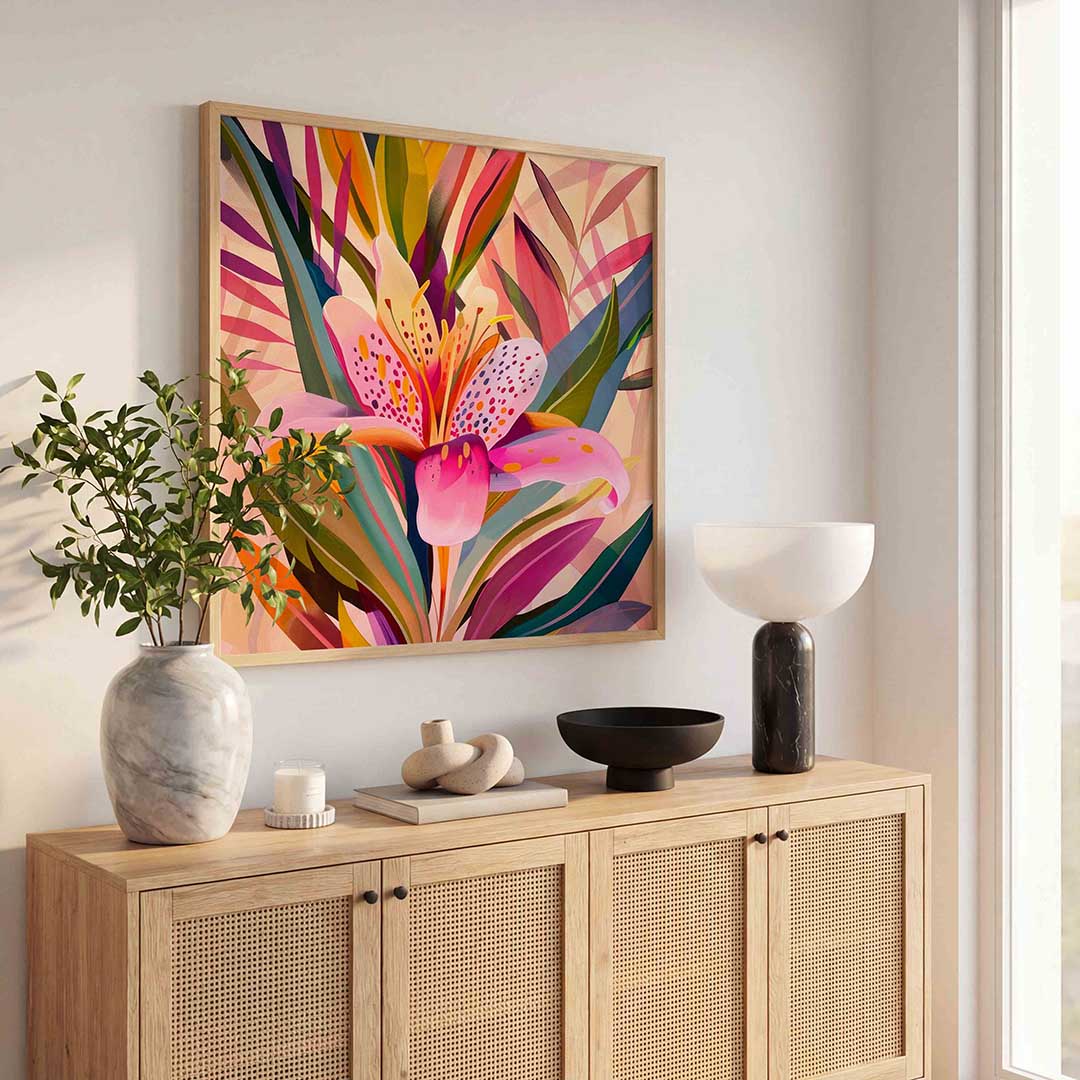 Bloem en bladeren Poster