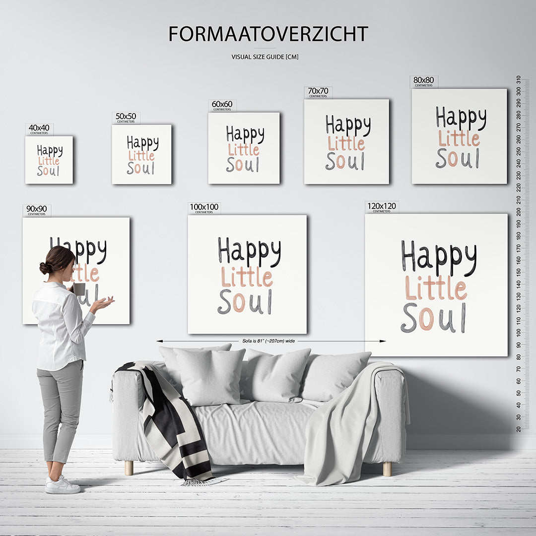 Vrolijke tekst Kunstwerk