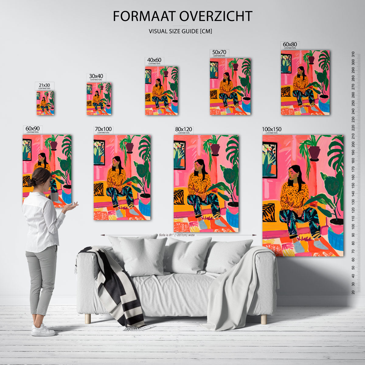 Vrouw met planten Poster
