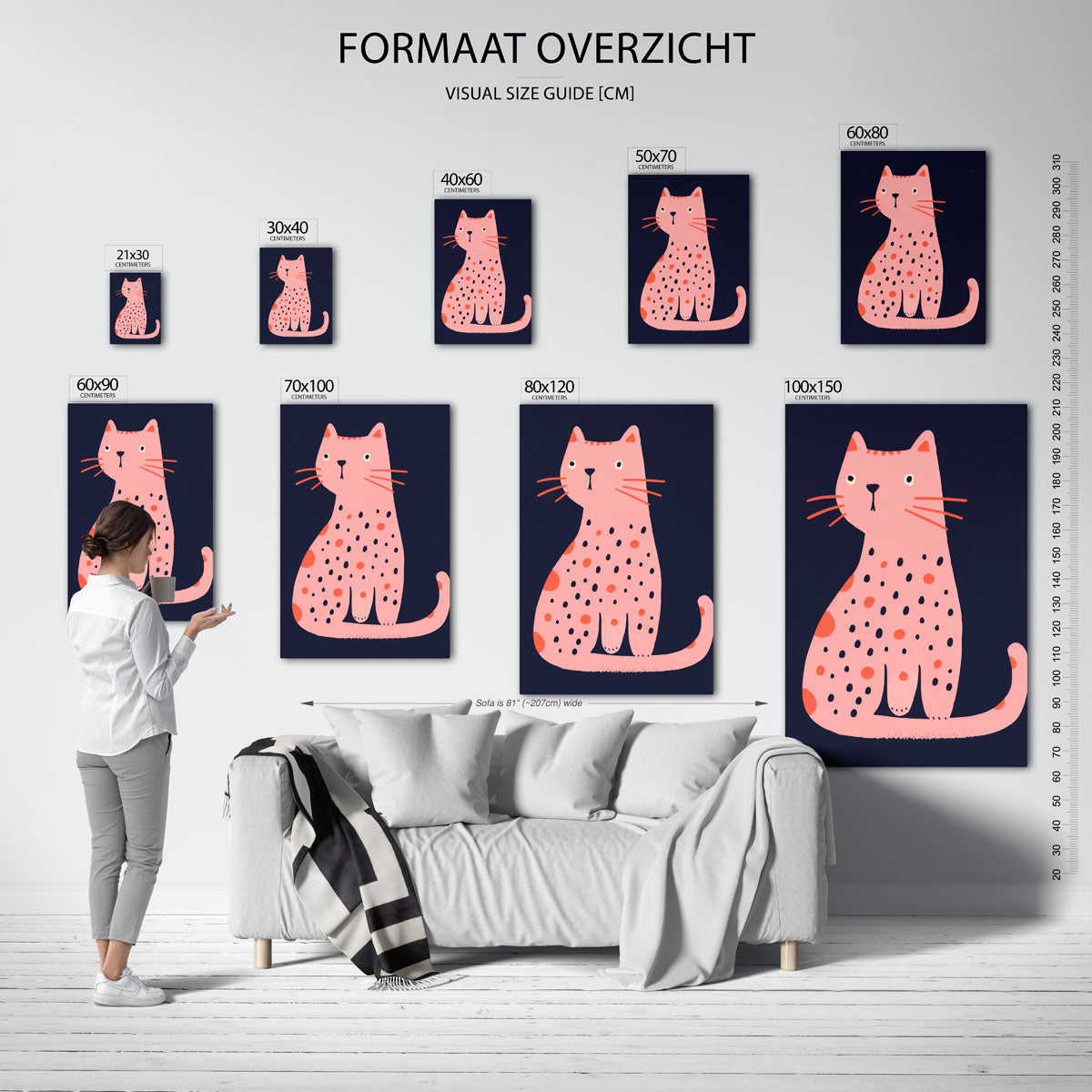 Roze kat Poster