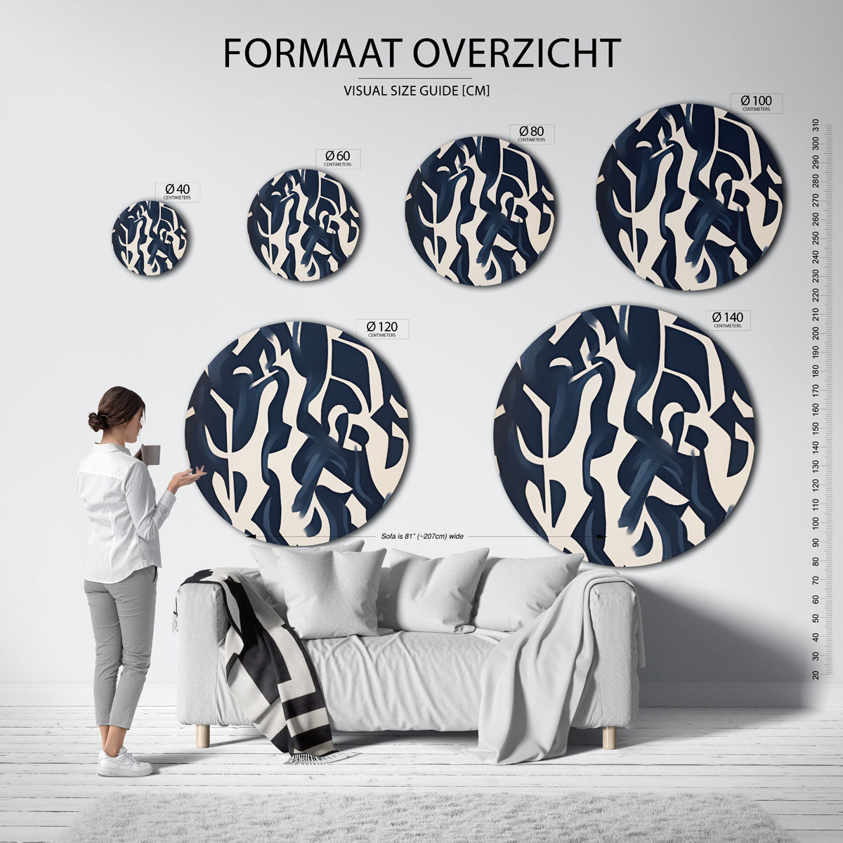 Abstracte vormen Muurcirkel