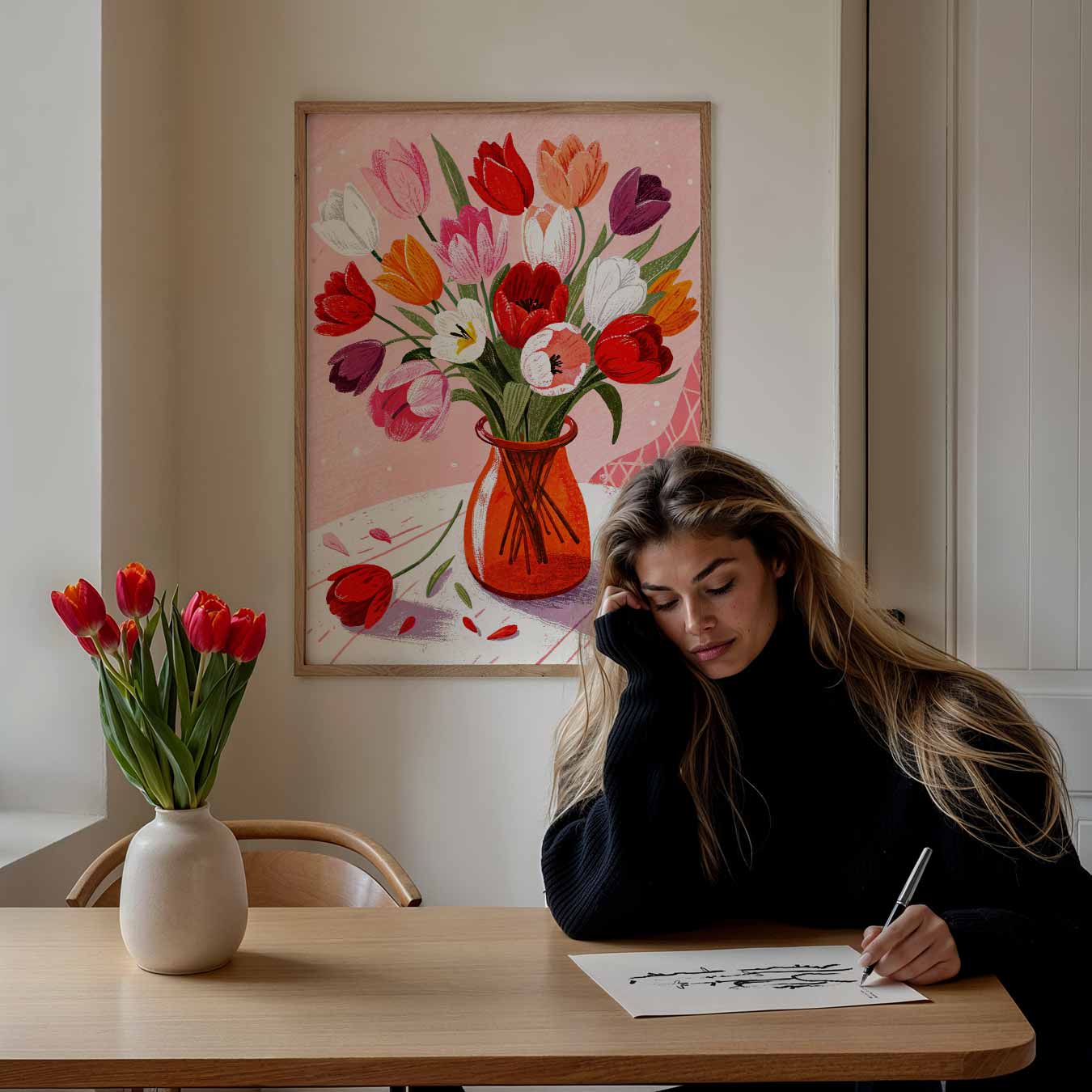 Vrolijke Tulpenbloesem Poster-WallArtistic