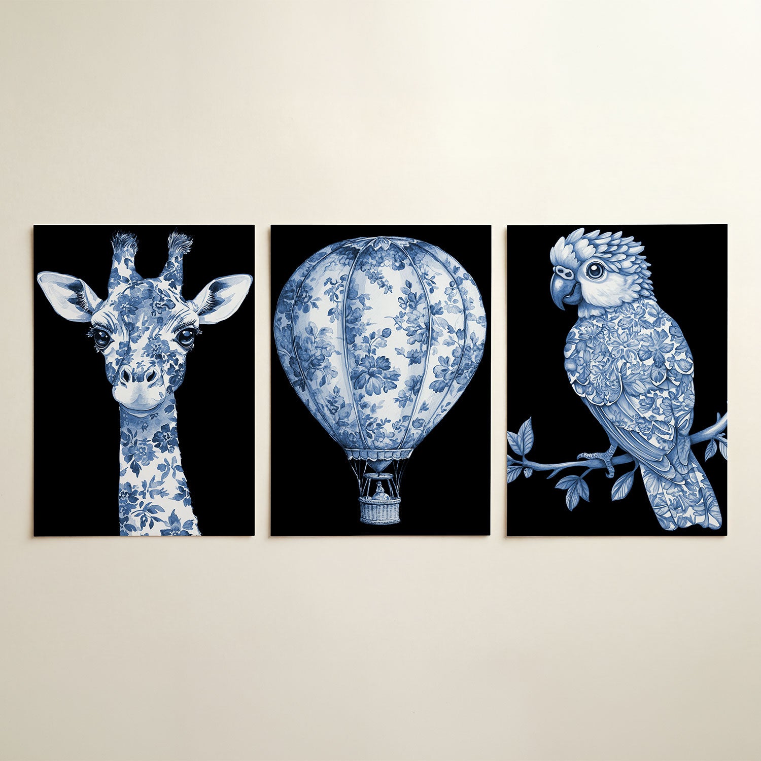 Floral giraffe Posterset