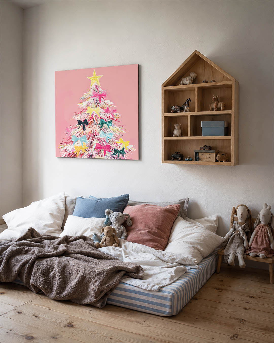 Kleurrijke kerstboom Kunstwerk