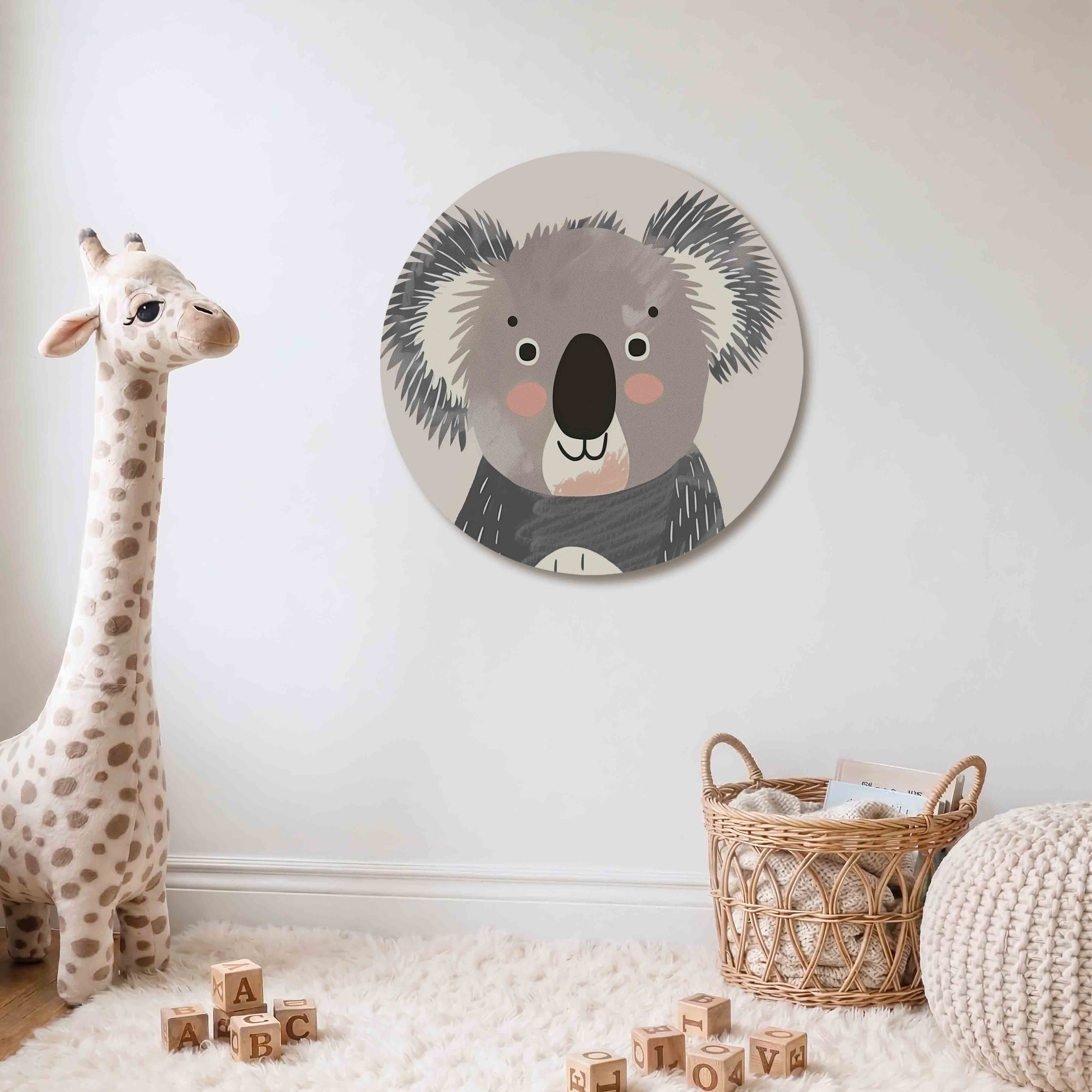 Koala portret Muurcirkel