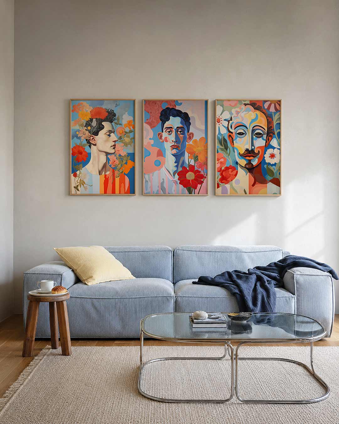 Bloemen en portret Posterset