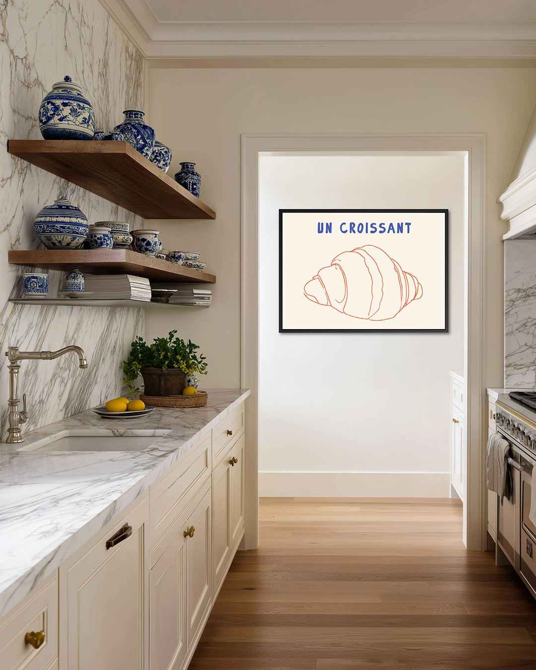 Eenvoudige croissant illustratie Kunstwerk