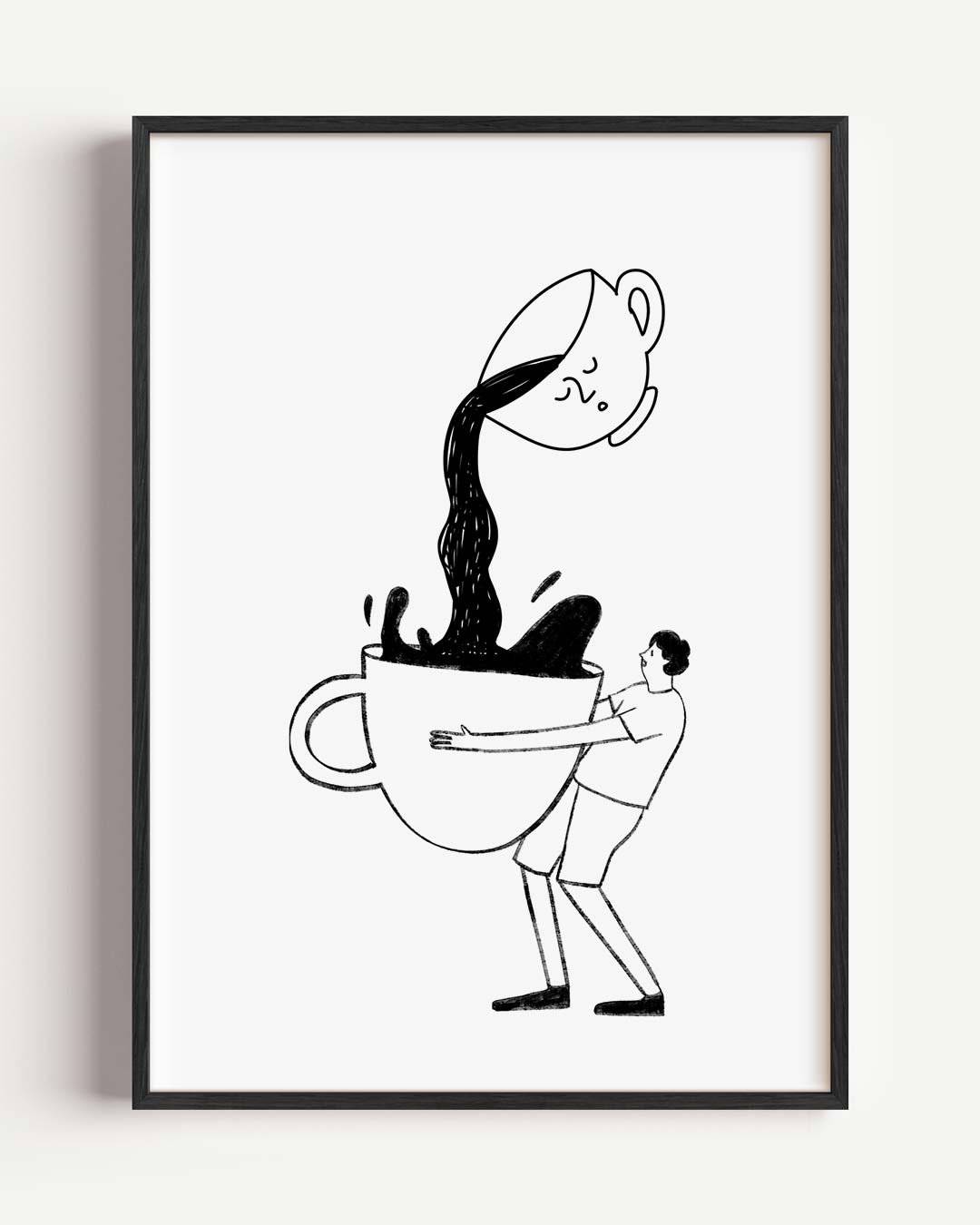 Koffieliefde Illustratie Poster-WallArtistic
