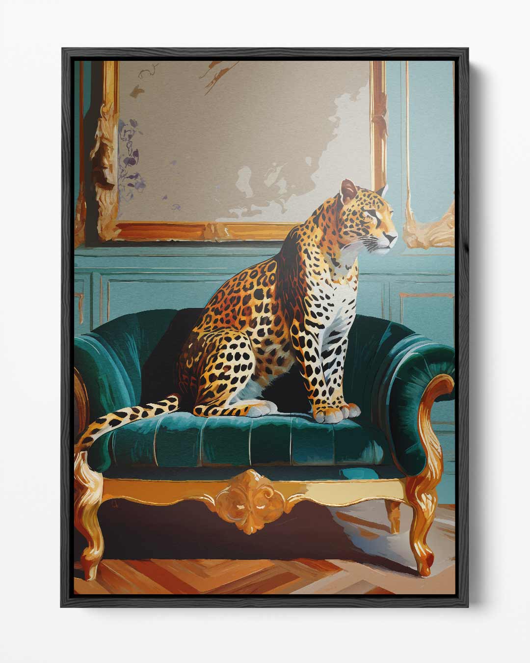Luxe Leopard op Chique Sofa Kunstwerk