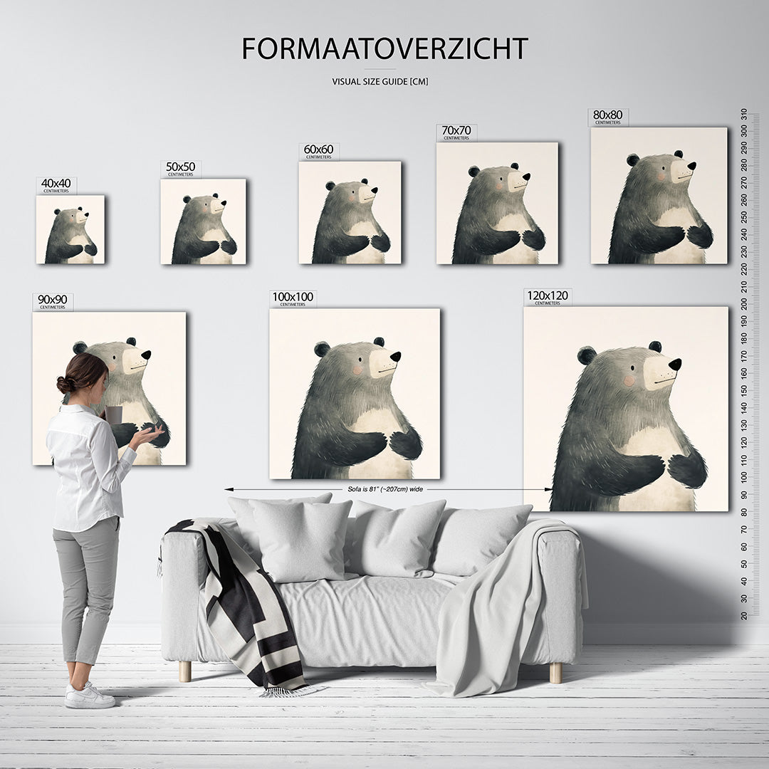 Vriendelijke beer illustratie Kunstwerk