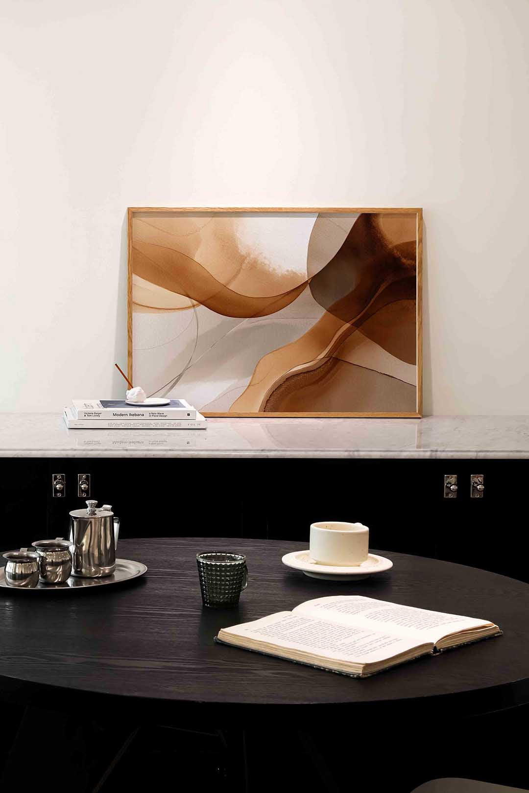 Abstracte bruine vormen Poster