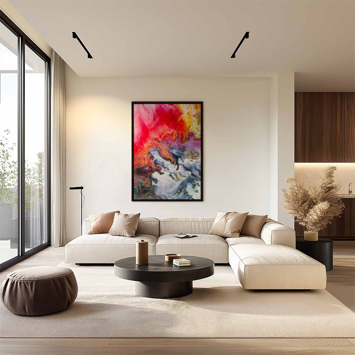 Kleurrijke Kosmos Kunstwerk-canvas-dibond-plexiglas-wanddecoratie-WallArtistic