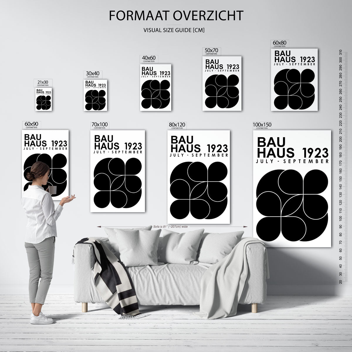 Zwart wit vormenspel Poster