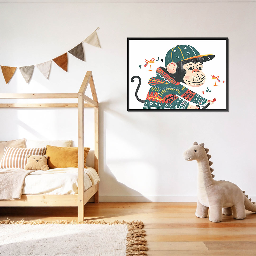 Speelse aap illustratie Kunstwerk