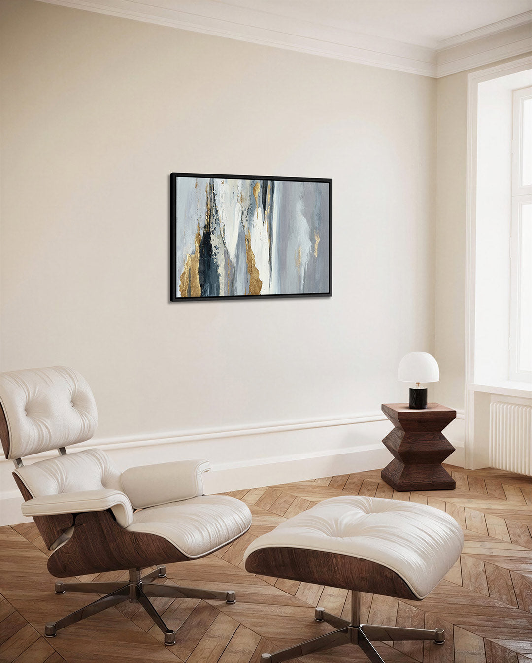 Gelaagde kleurencompositie Kunstwerk