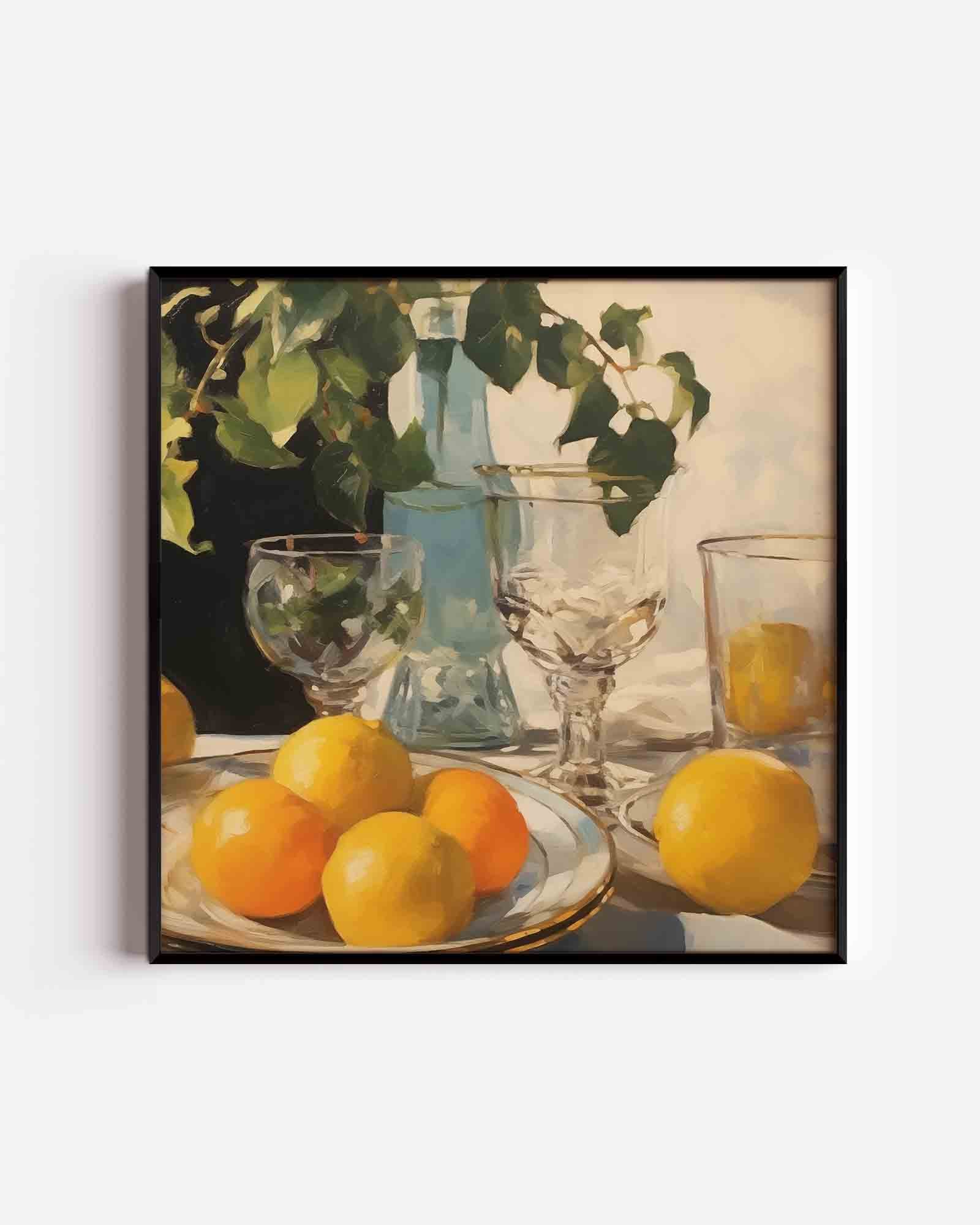 Citrus en glazen Poster