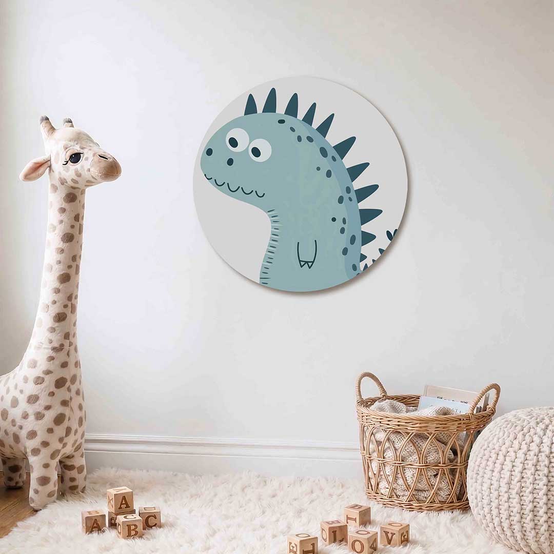 Blauwe dinosaurus Muurcirkel