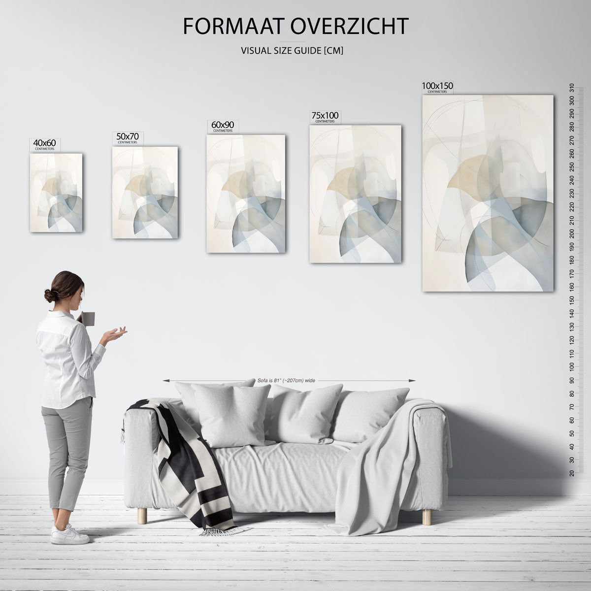 Vloeiende lijnen compositie Kunstwerk