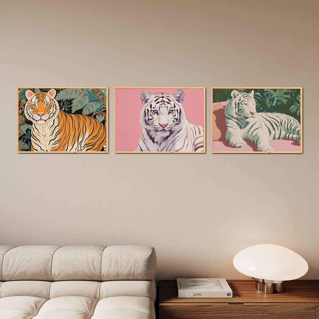 Tijger en bladeren Posterset