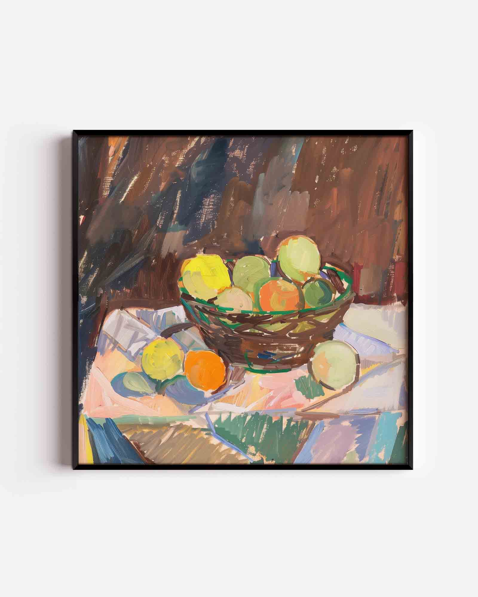 Mand met fruit Poster
