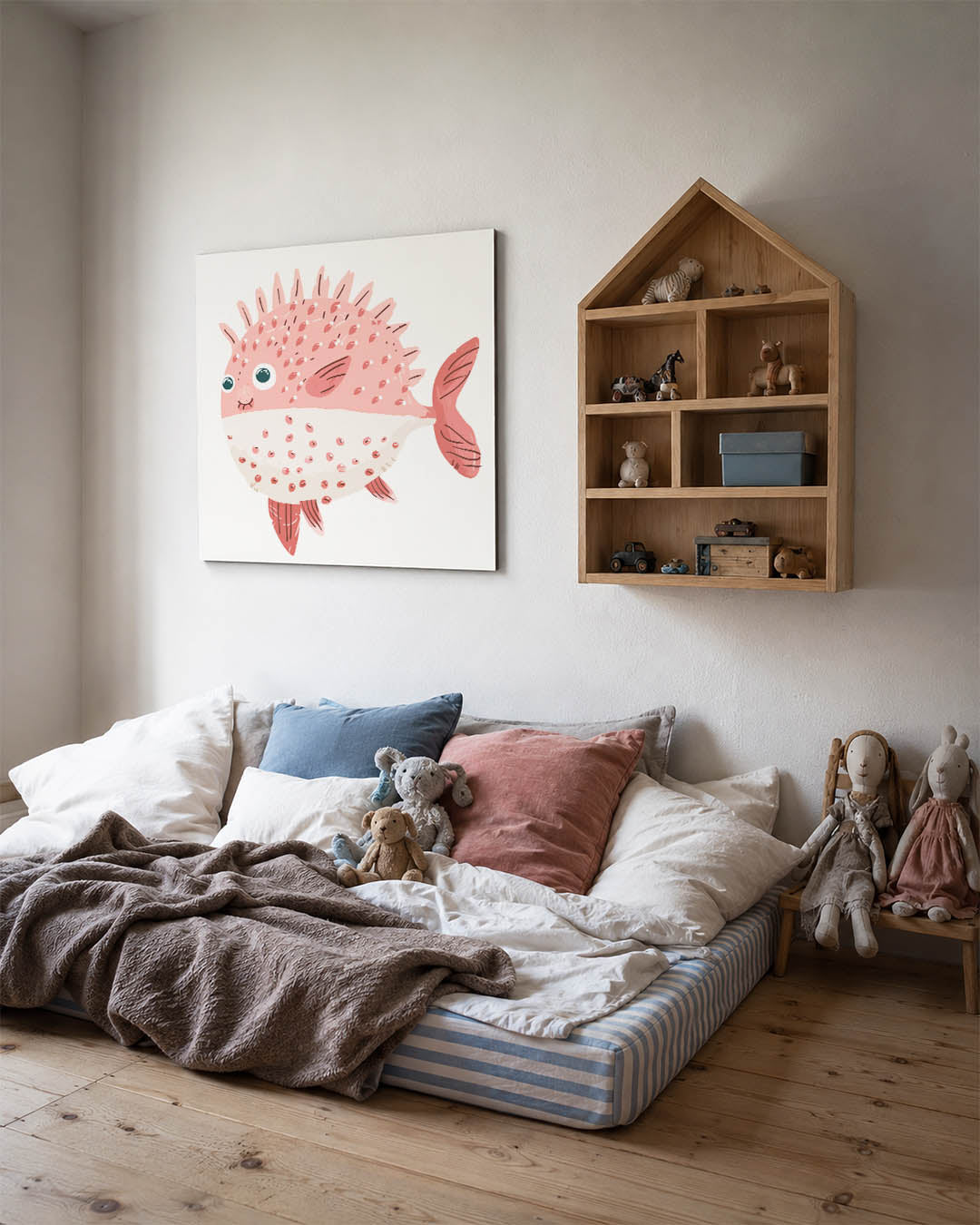 Speelse vis illustratie Kunstwerk
