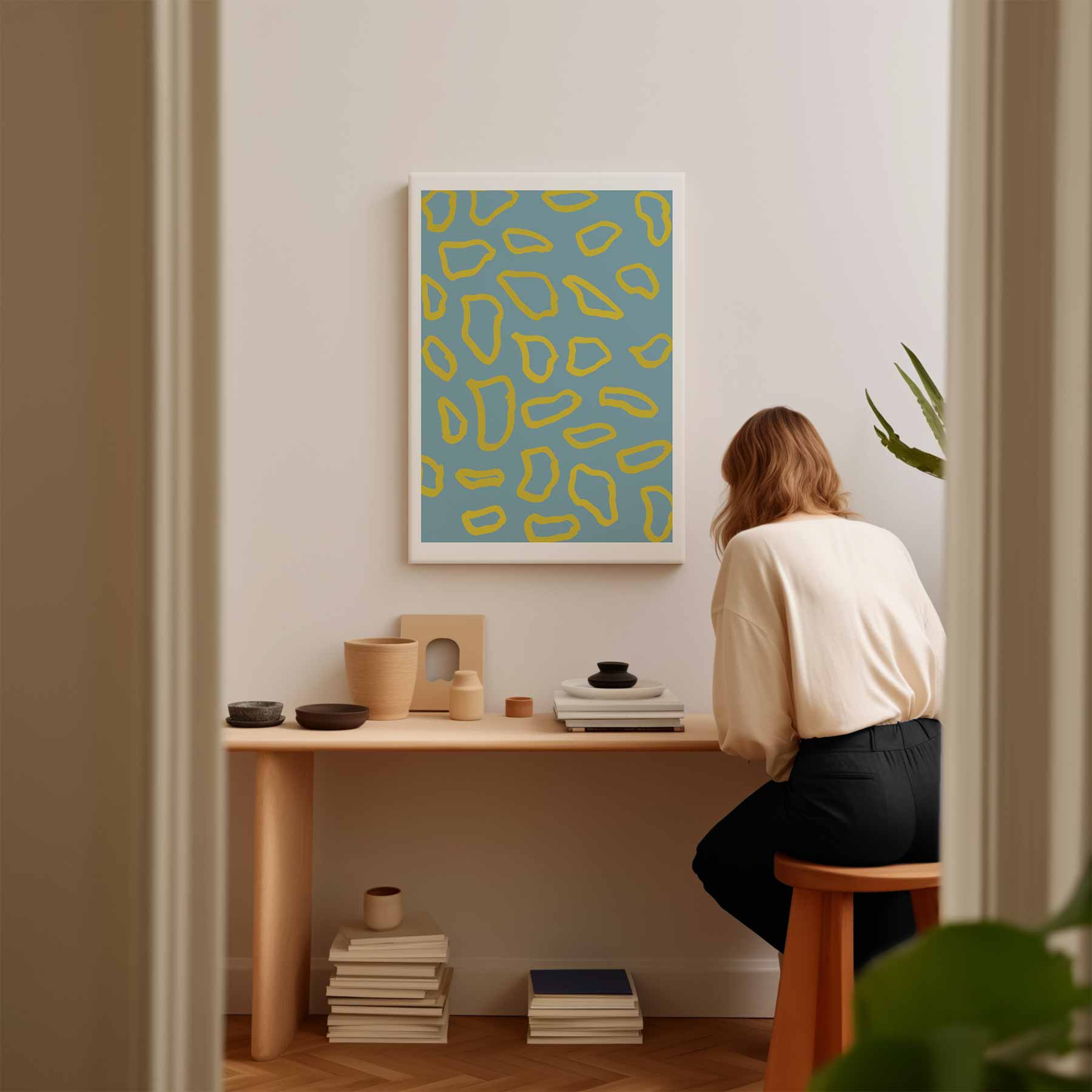 Speelse Geometrie Canvas Kunstwerk-canvas-dibond-plexiglas-wanddecoratie-WallArtistic