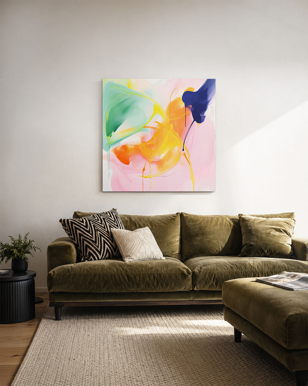 Dynamische kleurenexplosie Kunstwerk