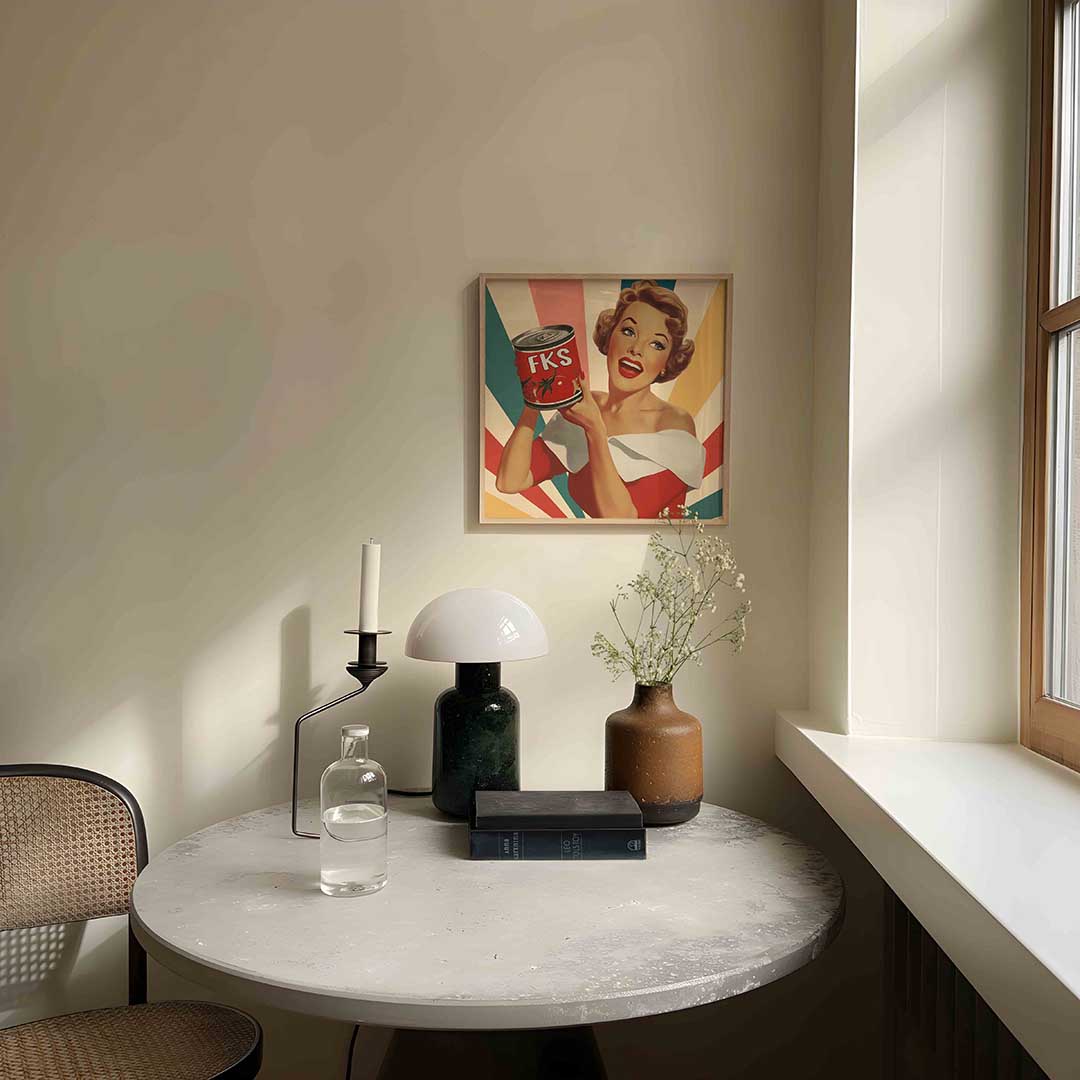 Vrouw met tomatenblik Poster