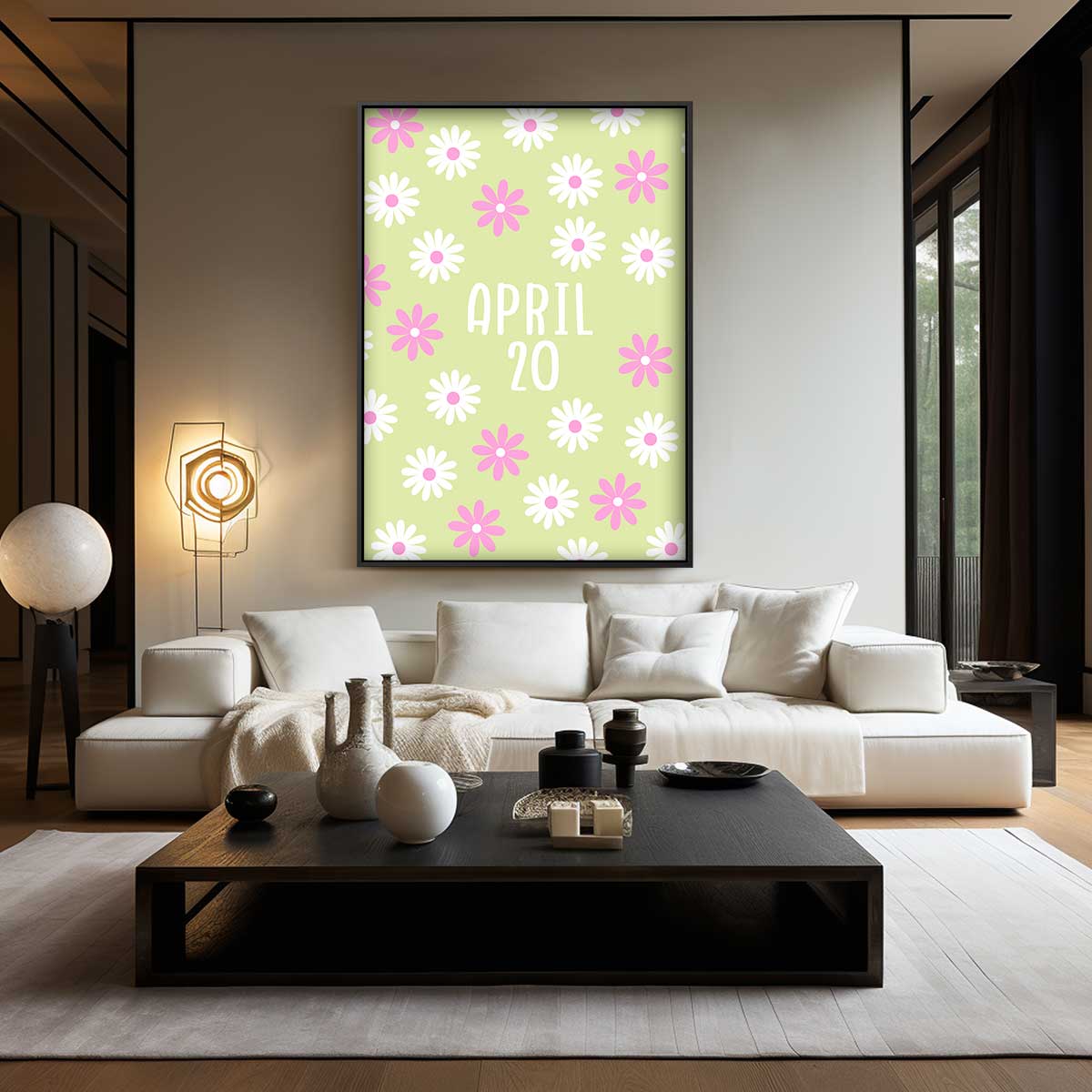 Vrolijke Bloemenpracht op April 20 Kunstwerk-canvas-dibond-plexiglas-wanddecoratie-WallArtistic