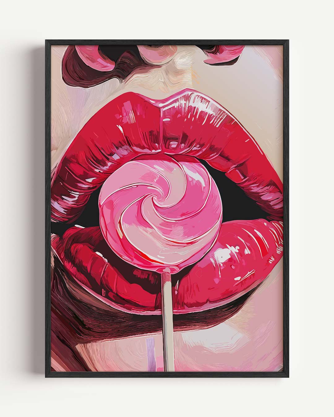 Pop Art Lolly Lips Poster-WallArtistic