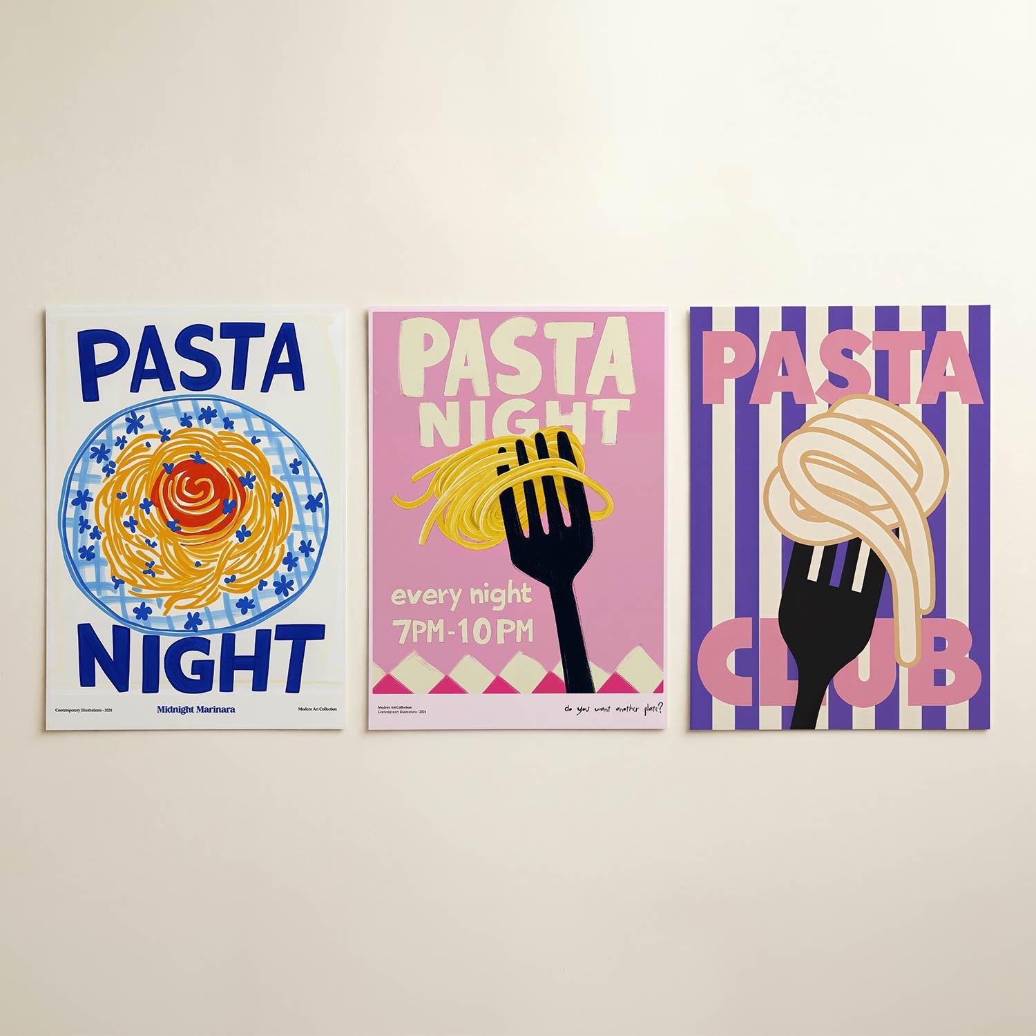 Kleurrijke pastaschotel Posterset