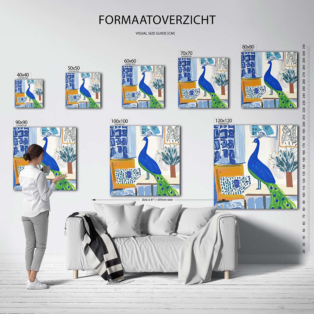 Vrolijke pauw Kunstwerk