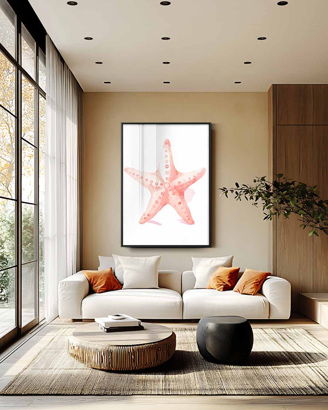 Zachte Zeester Illustratie Kunstwerk-canvas-dibond-plexiglas-wanddecoratie-WallArtistic