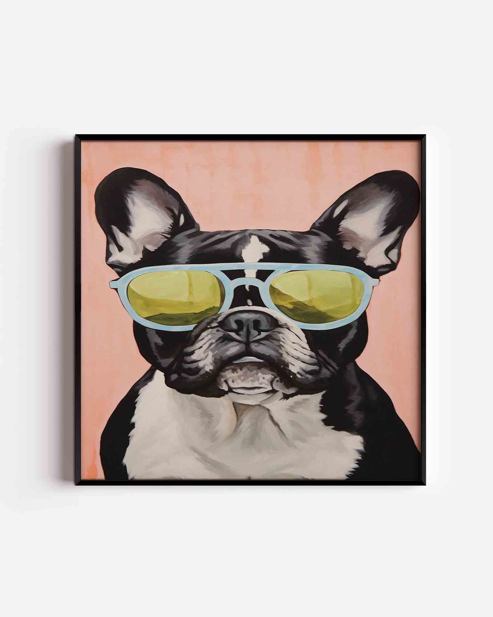 Hond met zonnebril Poster