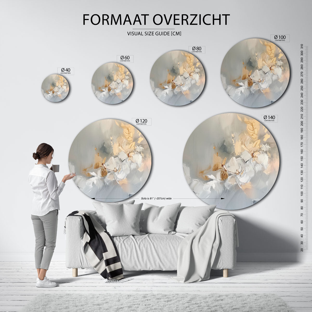 Bloemmotief Muurcirkel