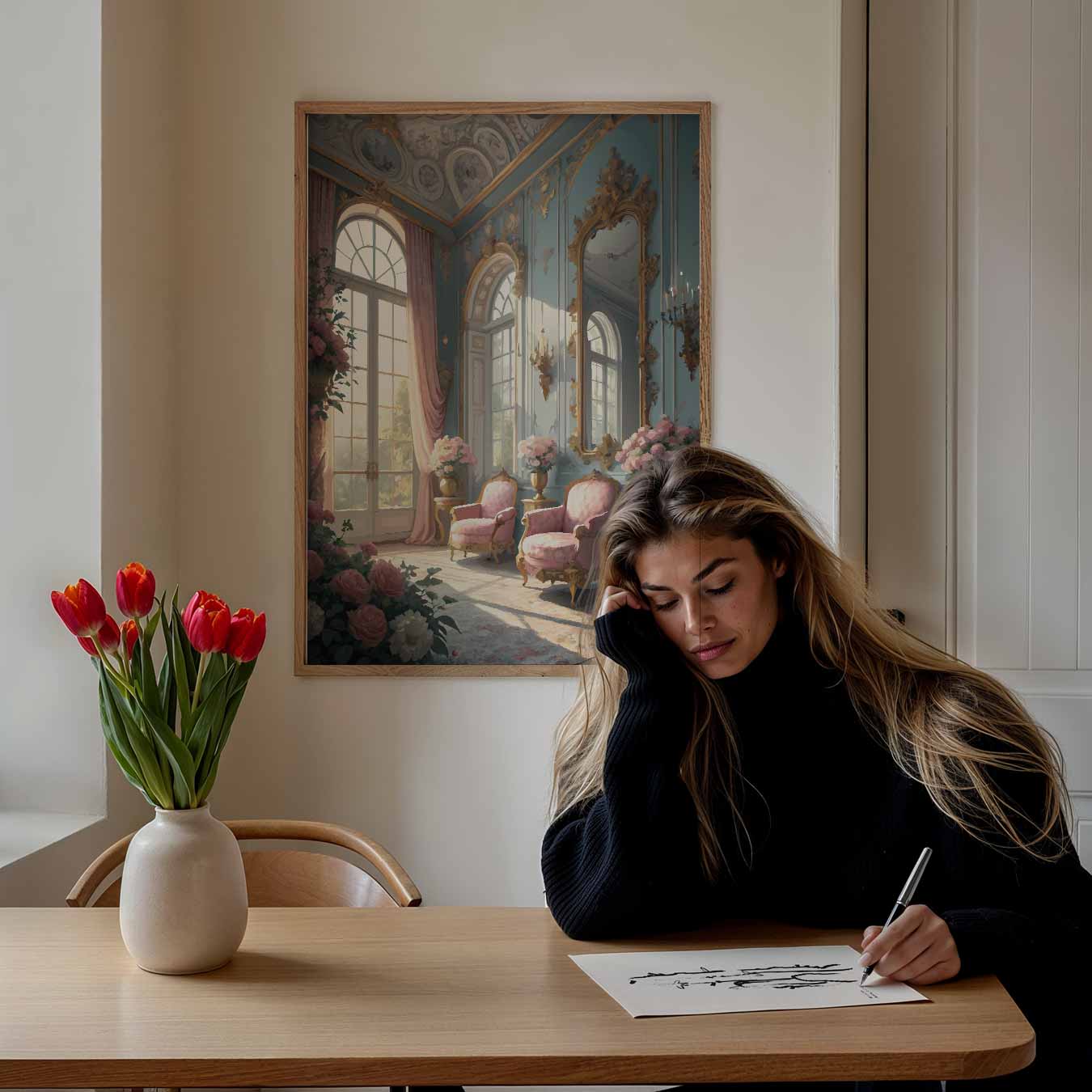 Romantische Bloemenkamer Poster-WallArtistic