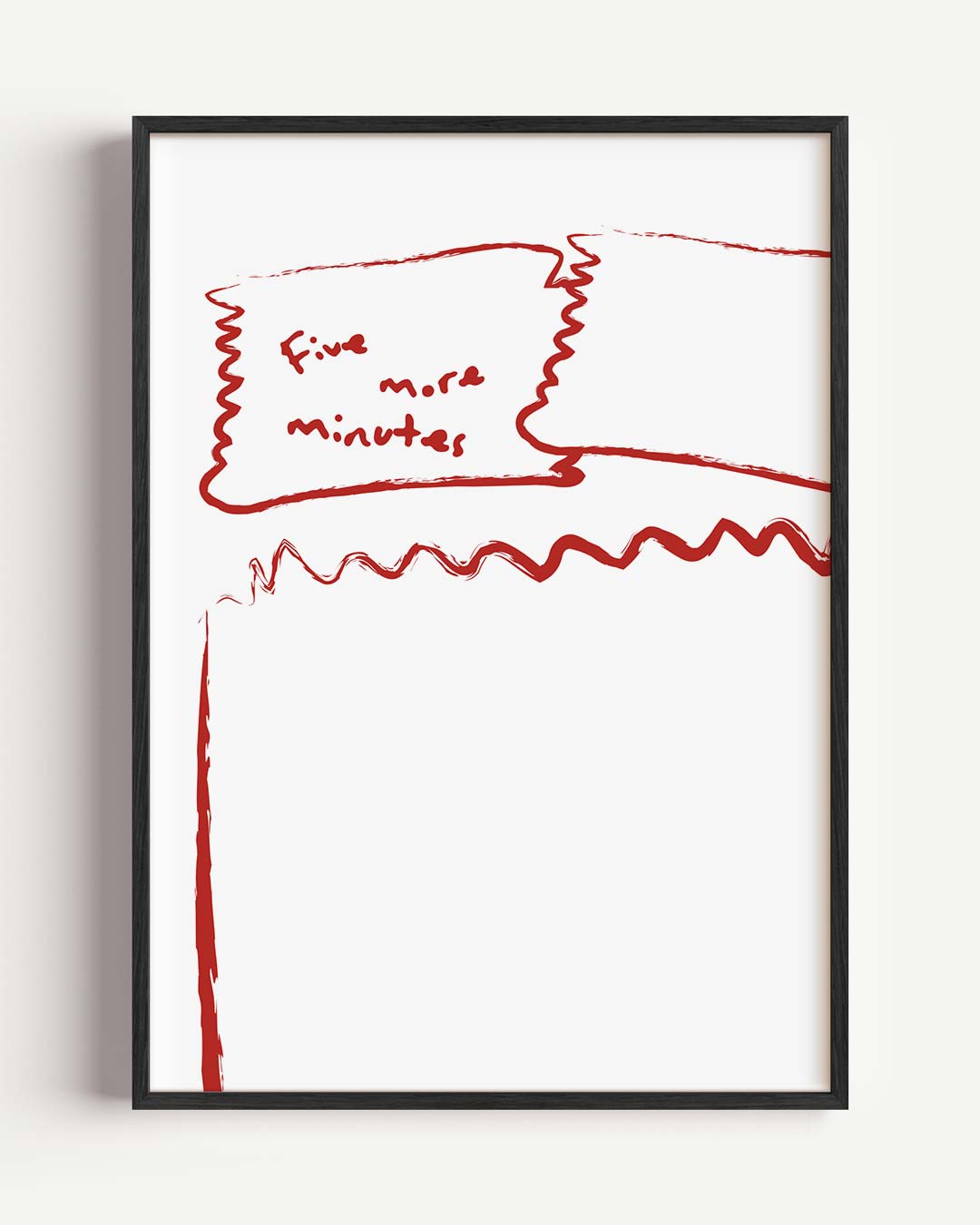 Vrolijke "Five More Minutes" Wekkerposter-WallArtistic