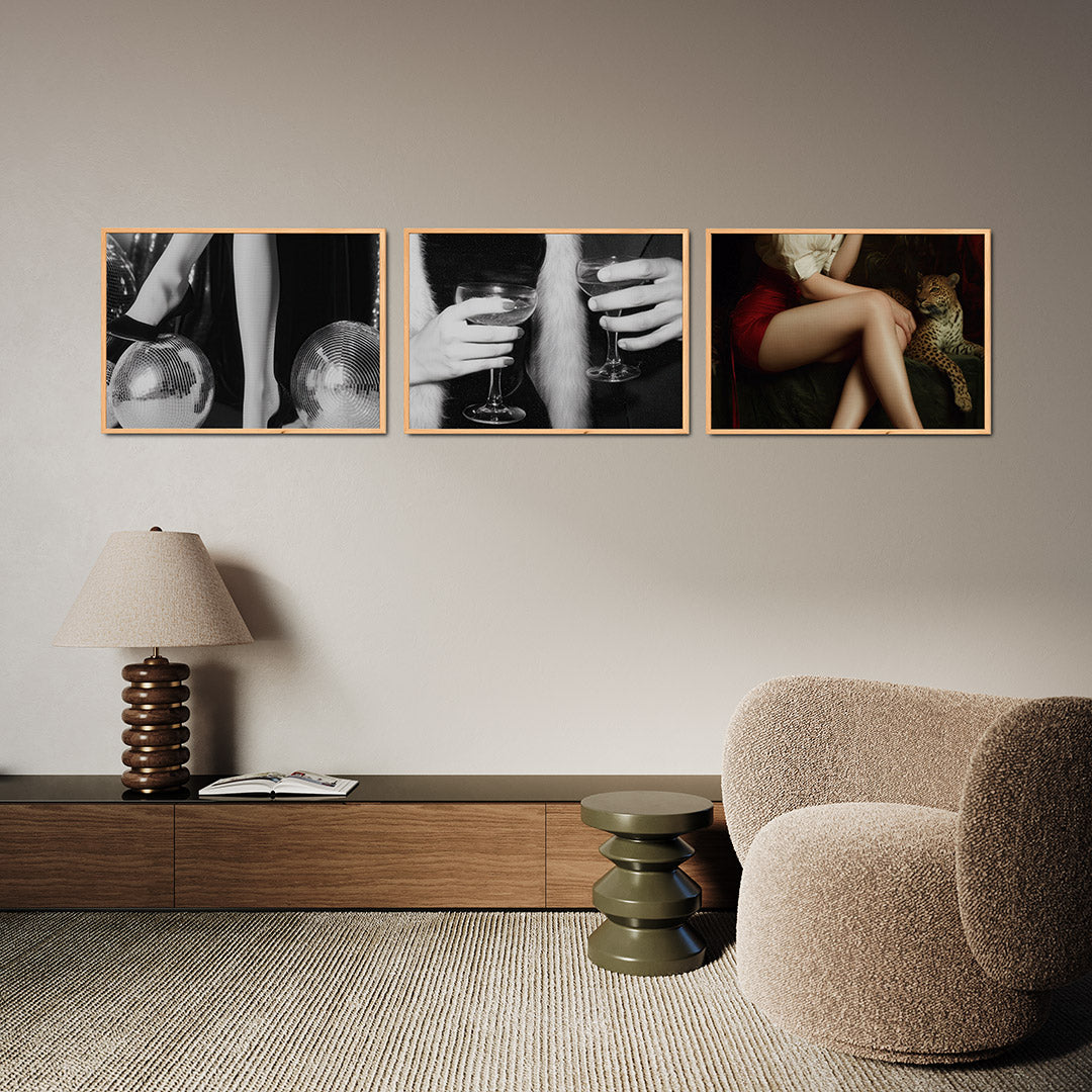 Glinsterend lijnenspel Posterset