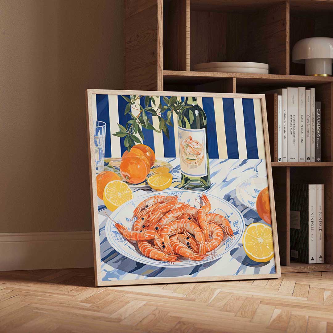 Garnalen en citrus Poster