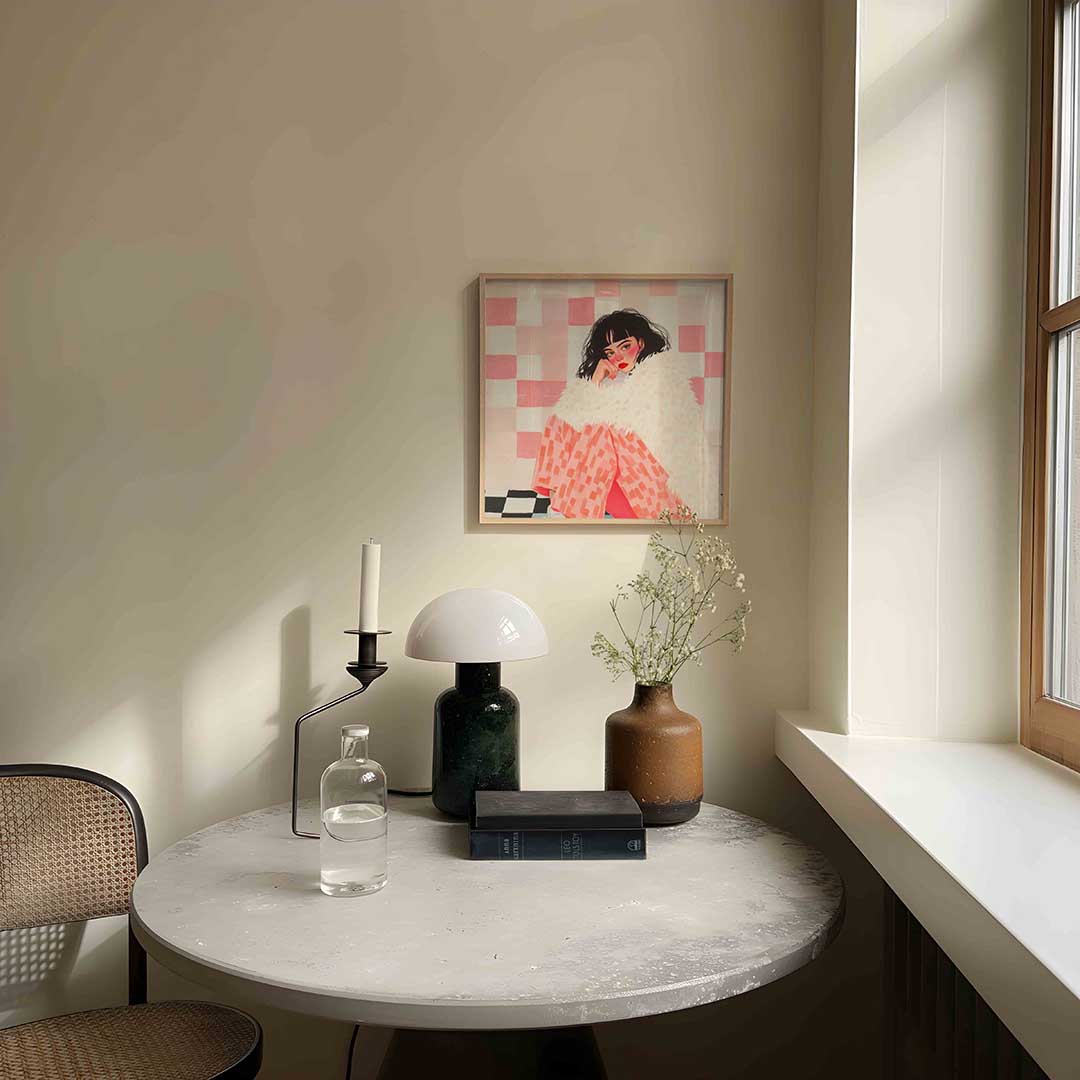 Vrouw met bontjas Poster