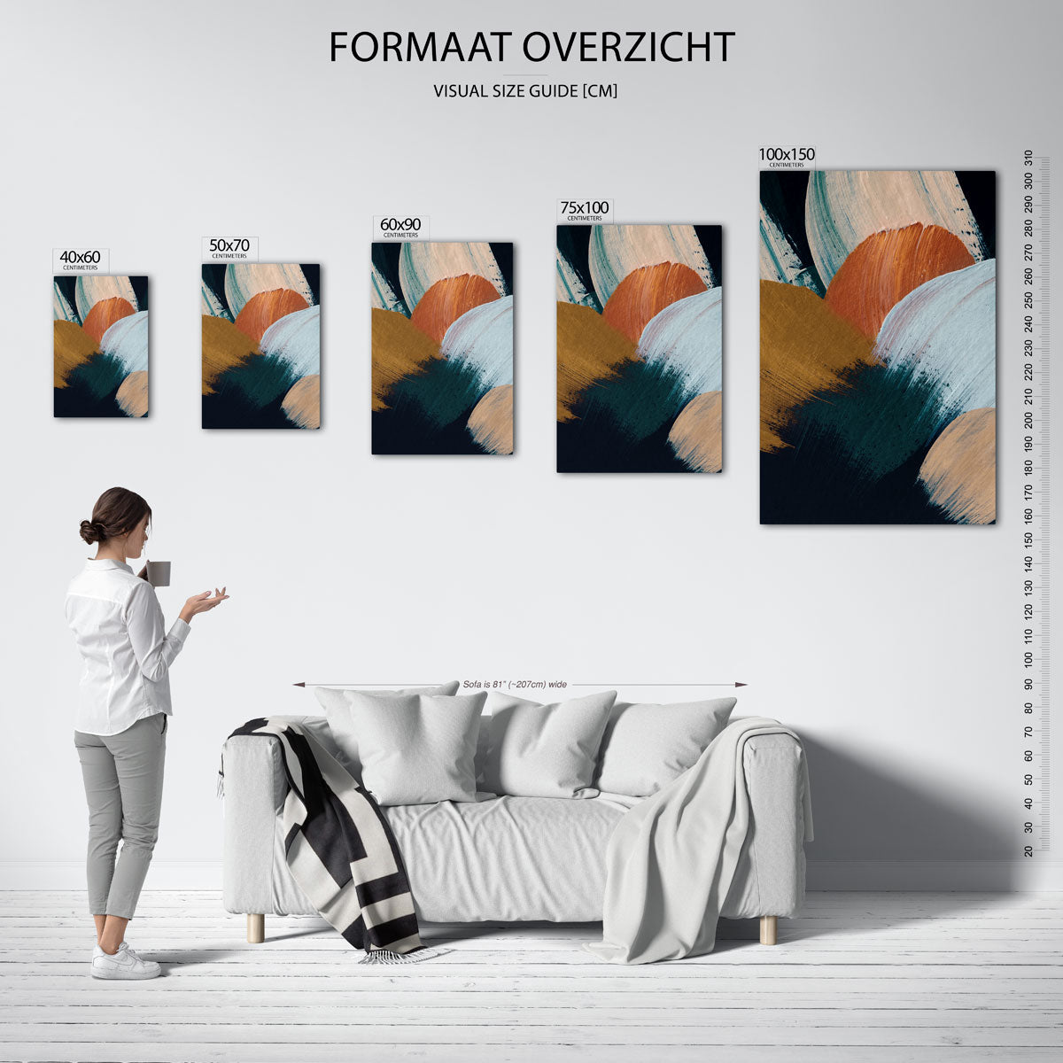Dynamische kleurencompositie Kunstwerk
