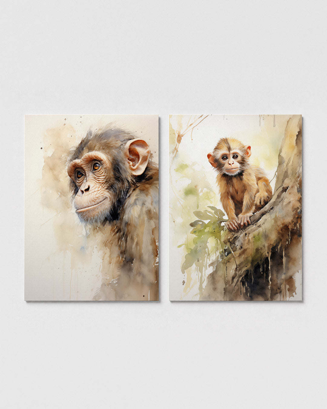 Dierlijke aquarel Posterset