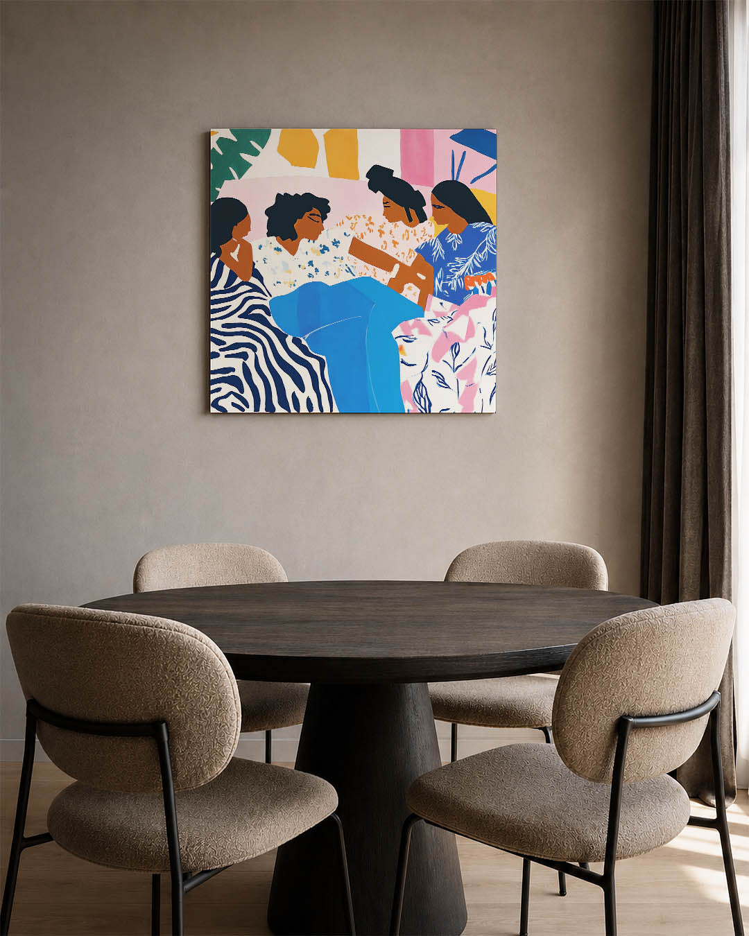 Vrolijke kleurencompositie Kunstwerk