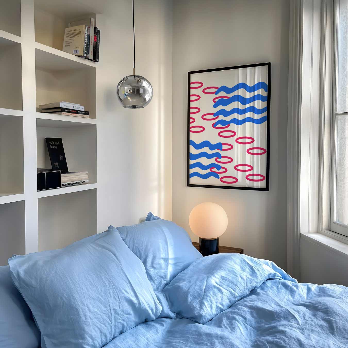 Kleurrijke Golven en Cirkels Poster-WallArtistic