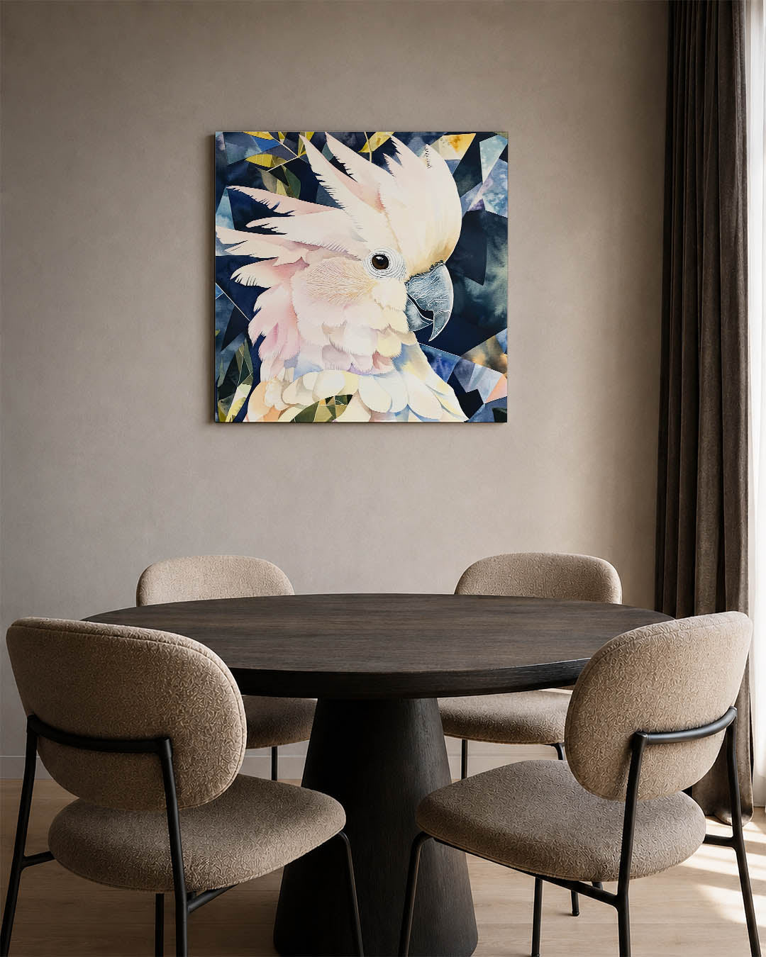 Vogelsilhouet met geometrie Kunstwerk