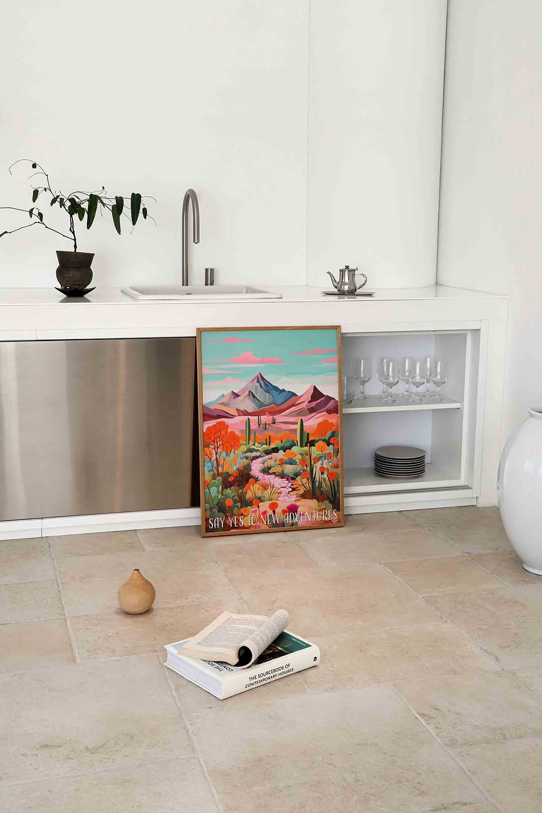 Berglandschap met cactussen Poster