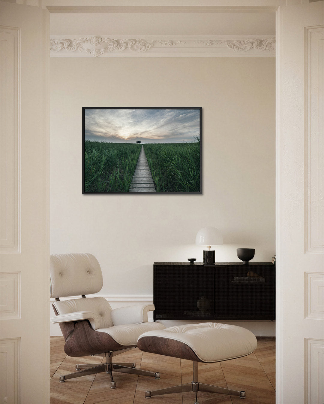 Rustige landschapspad Kunstwerk
