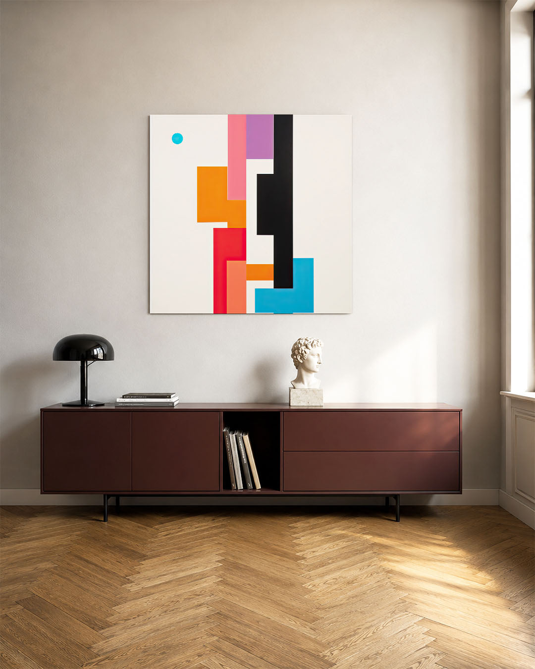 Geometrische kleurencompositie Kunstwerk