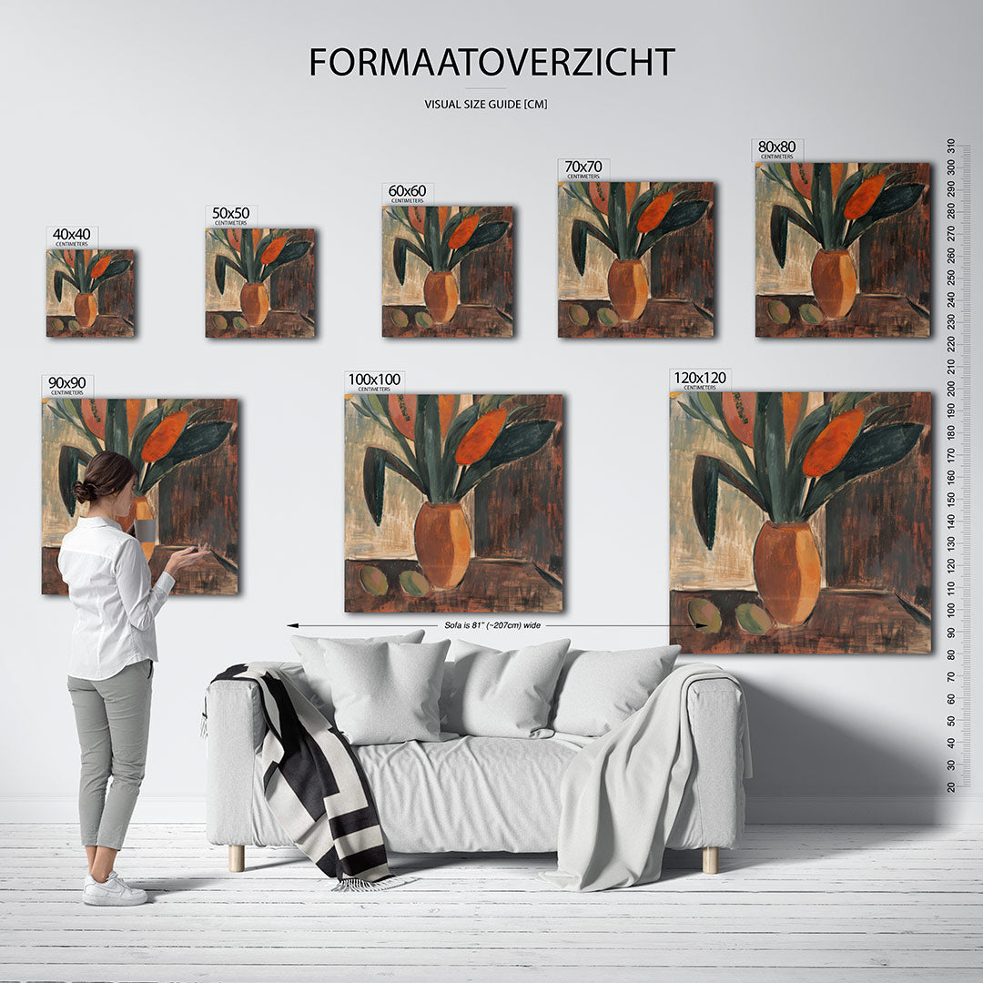 Kleurrijk bloemstilleven Kunstwerk